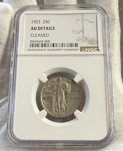 1923 STANDING LIBERTY QUARTER NGC AU DETAILS