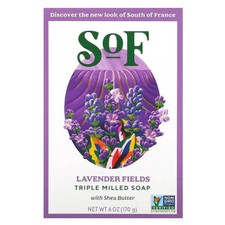 South Of France Soaps, Triple Milled Soap Bar Lavender Fields, 6 Oz