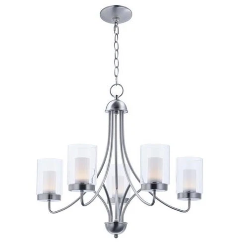 Satin Nickel LED Chandelier from the Mod Collection - Picture 2 of 2