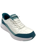 Skechers Women's Contour Foam Quilted Sneaker Cozy Fit White/Turq