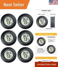 6 Pack Hygrometer Thermometer Digital Humidity Meter Indoor/Outdoor Humidity ...