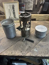 Vtg Coleman 530 Military Single Burner A-46 GI Pocket Stove w/Case Funnel 