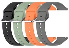 TenCloud 4 Pack Straps Compatible with 24mm, Black Light Green Gray Orange