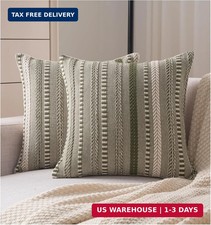 Boho Throw Pillow Covers 18x18 Inch Set of 2, Farmhouse Decorative Couch Pillow