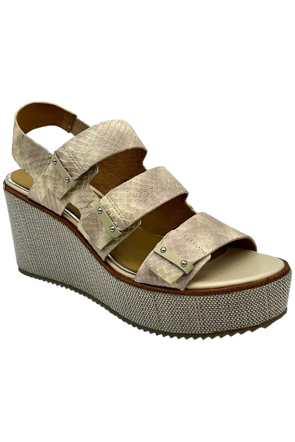Donald Pliner Women's Iris Embossed Snake Leather Wedge Sandals Oyster
Opens in a new window or tab