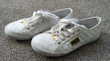 G By Guess Womens GGBACKER2 White Quilted Casual Shoes Sneakers Size 7.5 M
