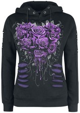 Spiral Kapuzenpullover Damen Bleeding Heart schwarz Gothic, Rockwear, Romantik