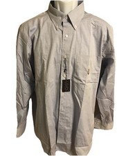 NWT Mens Chaps Ralph Lauren Cotton Button Oxford Dress Shirt Size 17 34/35 Blue