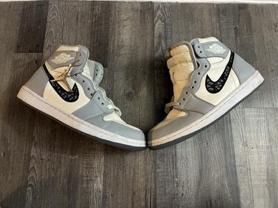 Dior x Nike Air Jordan 1 High OG Dior CN8607-002 Gray White Leather Sneakers