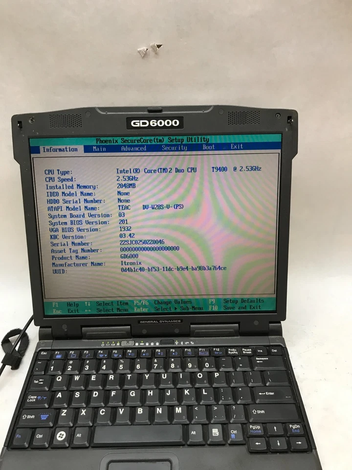 GENERAL DYNAMICS GD6000 Rugged Laptop Intel Core2Duo 2GB RAM NO HDD CADDY!! - DW - Image 2 of 4