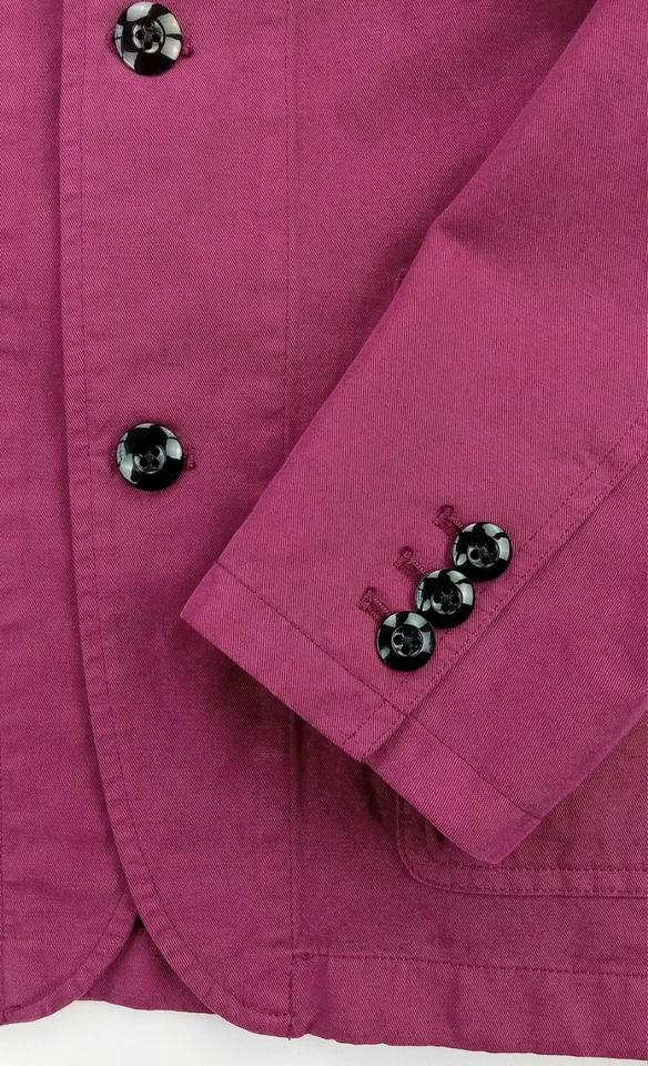 Chaqueta Blazer 38R Wallace & Barnes Para Hombre Ajustada Roja Mezcla de Algodón y Lino Tareas Foto 4 de 4