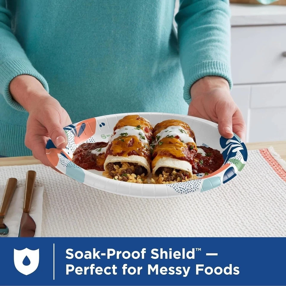 Dixie Large Paper Plates,10 Inch, 204 Count,2X Stronger,Microwave-Safe-Strong-US - Image 4 of 4