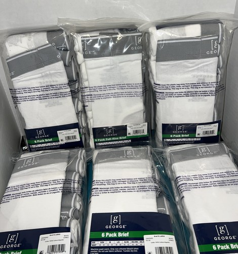 George White Briefs Underwear 6-Pack XL Antimicrobial Tag Free Moisture Wicking - Picture 6 of 7
