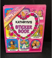 Personalized Name KATHRYN STICKER BOOK Stick W/Us Girls Funky Groovy Stickers