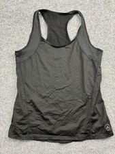 Aether Top Women's 2 Black Sheer Stripe Racerback Tank Athletic Made in USA
