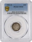 1901-S Barber Silver Dime VF20 PCGS