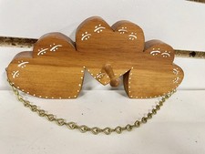 Cute Vintage Wood Triple Heart Wall Hook Hat Apron Coat Hanger NL