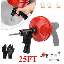 Plumbing Snake Drain Auger 25Ft Flexible Sink Snake Pipe Snake Drain Clog Tools