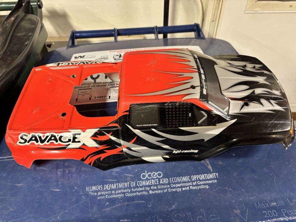 HPI Racing Savage X 1:8 RC Truck Body Shells Lot Red/Black Silver ...