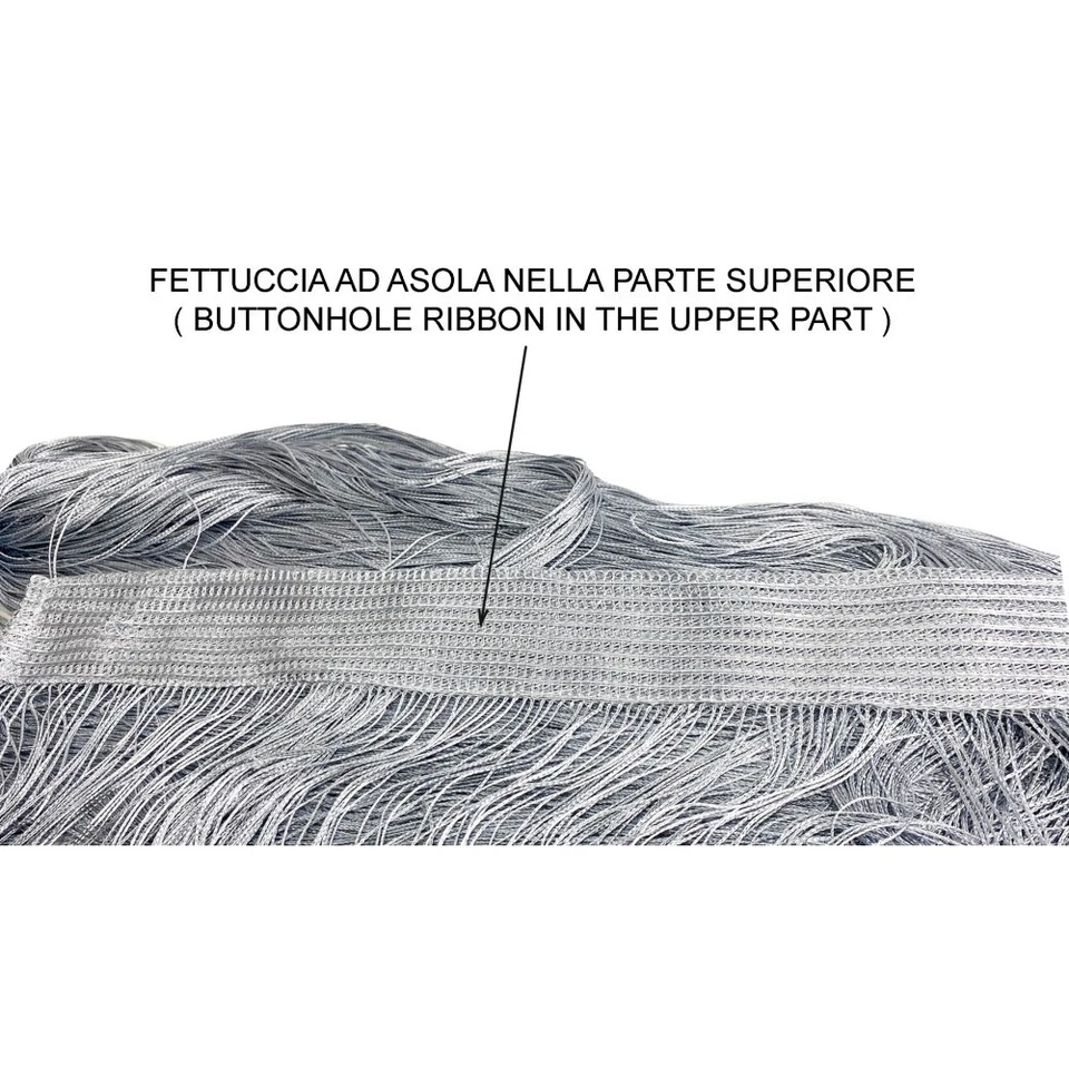 TENDA a FILI Vivienne per porta CM. 150X300 tinta unita GRIGIO - Immagine 4 di 4