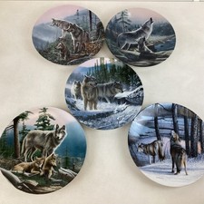 5 x Knowles Bradex Keven Daniel Wolf Themed Collector Plates (H5) S#574