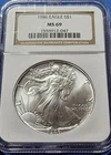 Beautiful 1986 $1 American Silver Eagle NGC MS 69