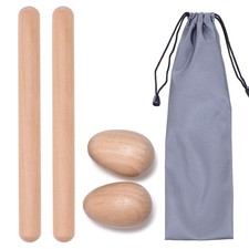 4 Pcs Musical Hand Percussion Instrument Set, Includes 1 Pair 8 Inch Rhythm S...