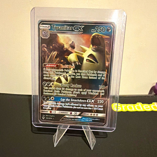 Pokemon TCG Tyranitar GX 121/214 SM Lost Thunder Ultra Rare Holo English