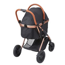 Pet Stroller, 4 Wheels Dog Stroller Rotate with Brakes, 66 lbs Weight Capacity,