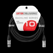Gator Cableworks Backline Series XLR Microphone Cable - 10 Foot