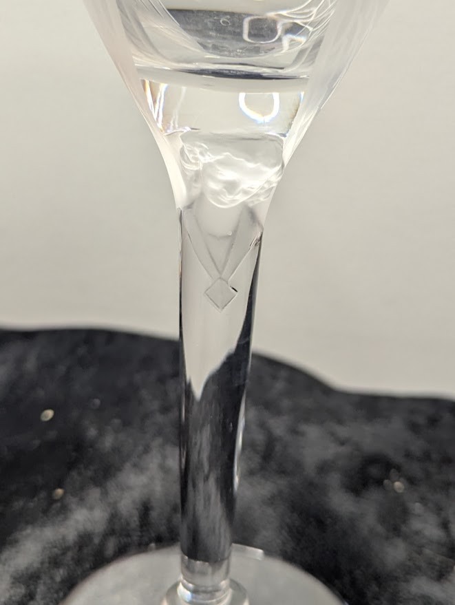 Lalique Angel Champagne Flutes Pair "Ange de Reims" (Angel Wings) #13645