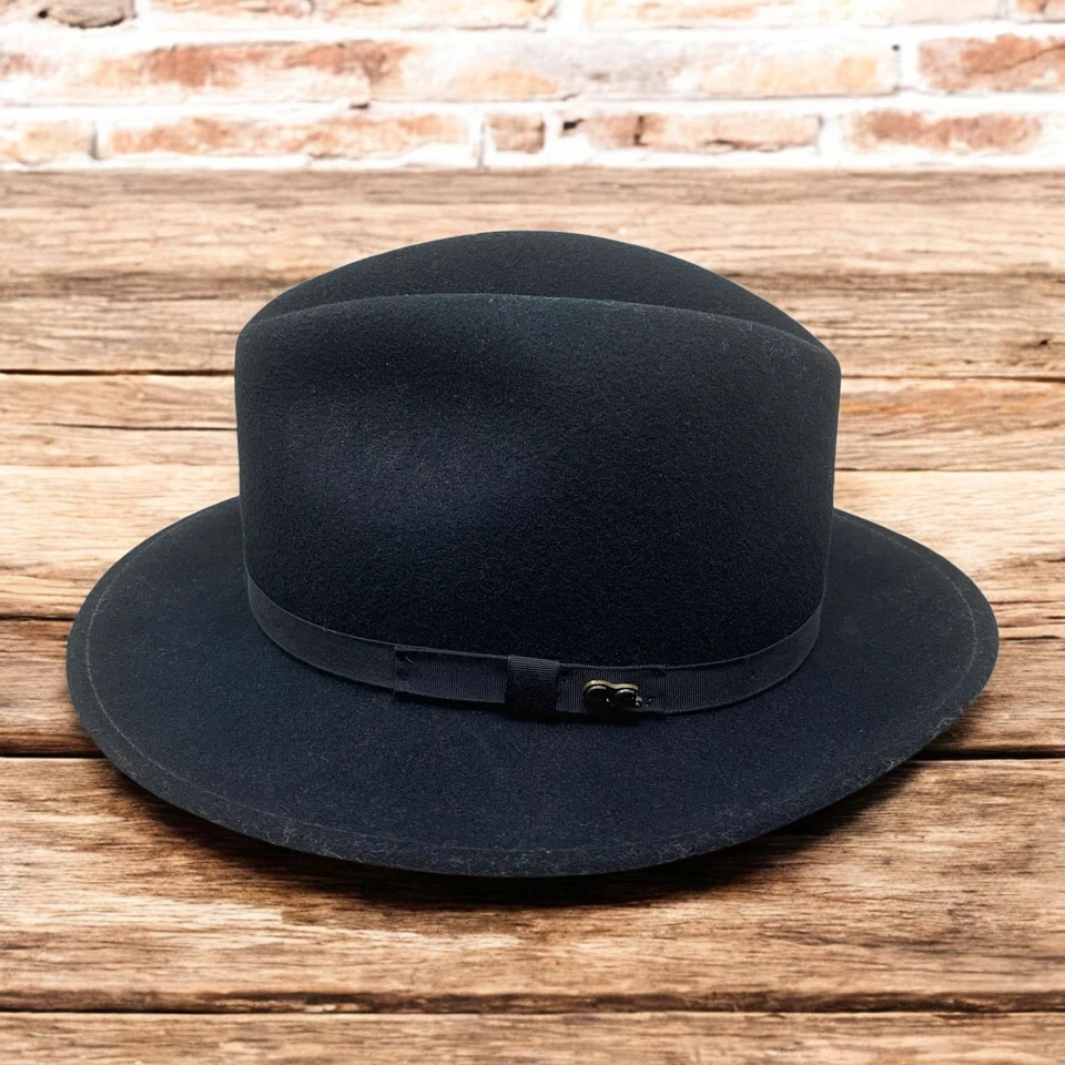 Sombrero Fedora Vintage Country Gentleman Lite Fieltro 100% Lana Negro Talla M EE. UU. Gángster Foto 3 de 4