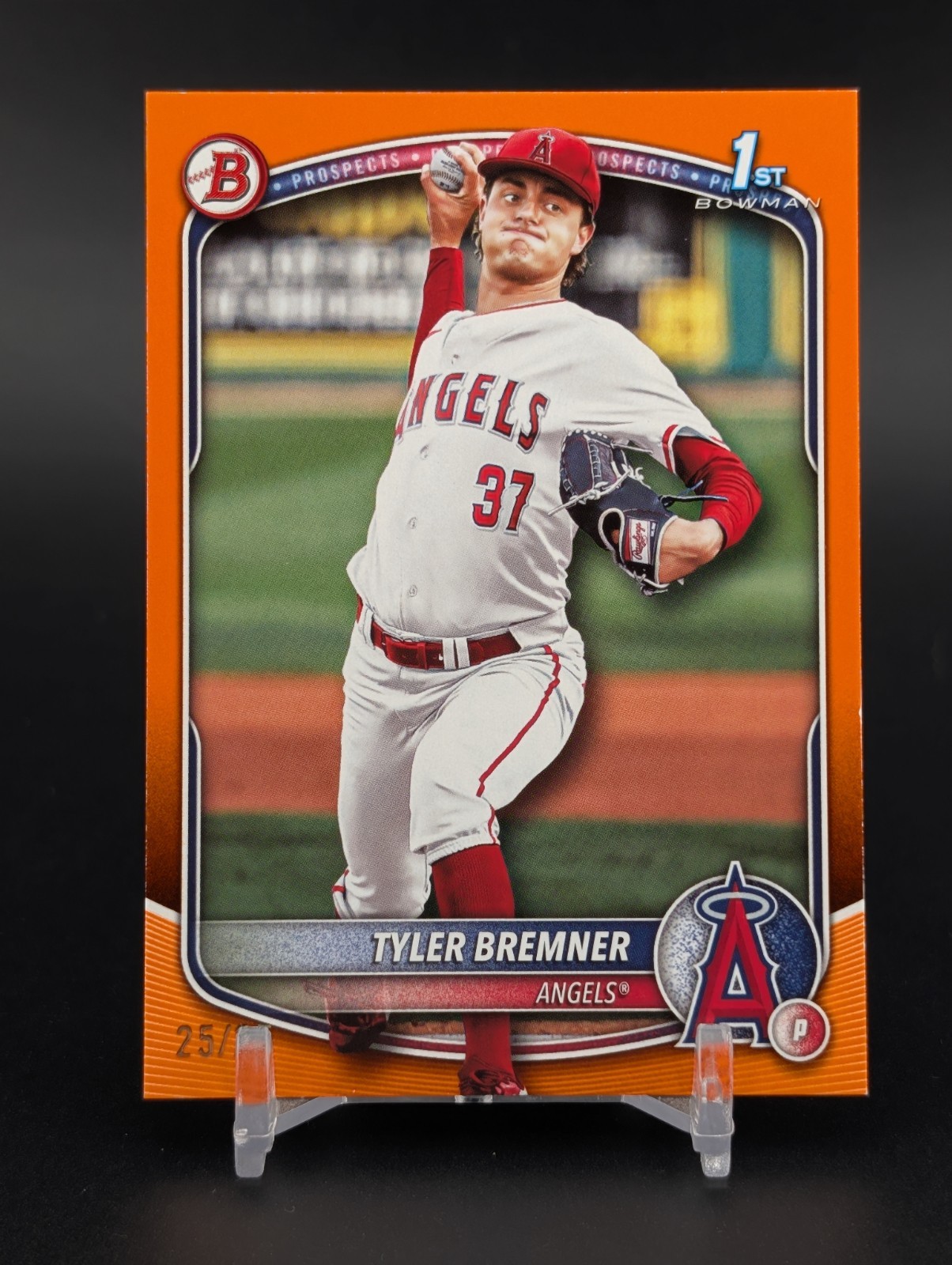 Tyler Bremner 2025 Bowman Draft 1st Prospect Orange 25/25 Rookie RC Angels