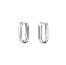 Women Girl 925 Sterling Silver Small U-shape Huggie, Hoop 13mm Earrings a9.
