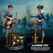 1/24 8cm tall Stewardess 3D Print Model Unpainted Garage Kit statue mini Figure