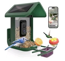 Onlyfly Bird Feeder with Camera W/2 Solar Powered Smart 2k Camera Bird Feeder