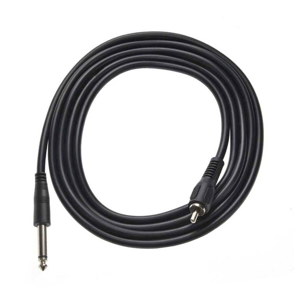 6FT 6.35mm 1/4" TS Mono Male to RCA Male Guitar Instrument Audio Cable Black - Image 3 of 4