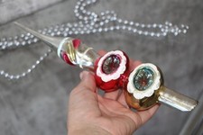 Vintage Double Indent Christmas Tree Topper Hand-painted Mercury Glass Soviet