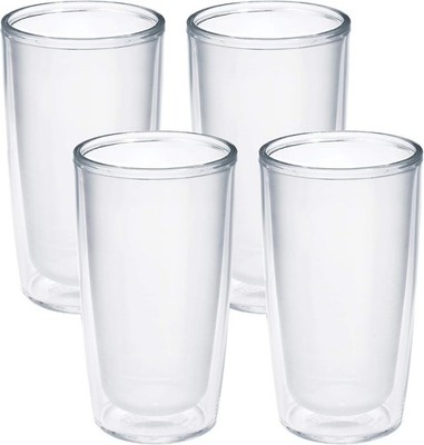Tervis Crystal Clear 16oz Tumbler 4-Pack Double Wall BPA Free Made in USA New