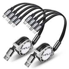 Retractable 4 in 1 Multi USB Charging Cable 4A 4Ft 2 Pack Type C