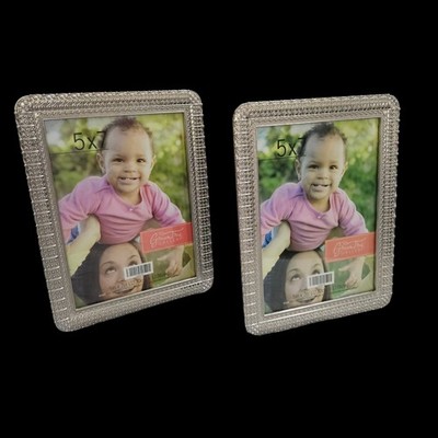 2 Green Tree Gallery Metal Picture Frame 5x7 Silver Tone Velvet Back 2008 NEW