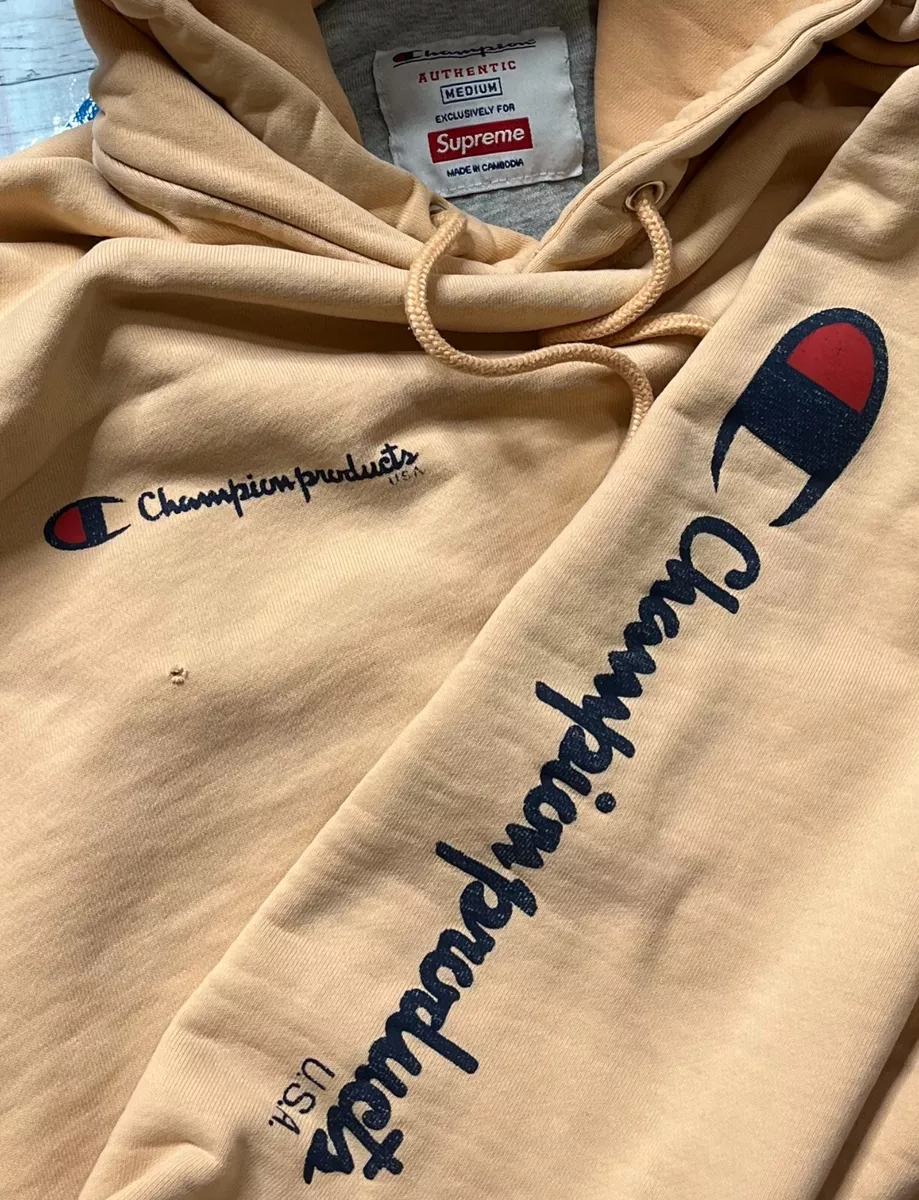 Supreme X Champion Peach Pullover Hoodie Size M FW16