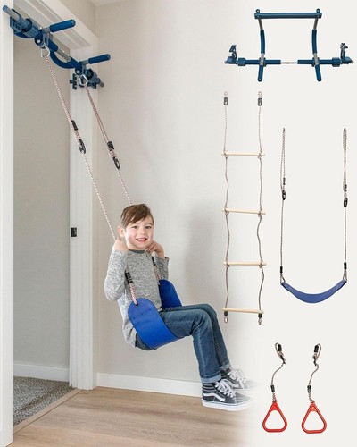 6-teiliges Türöffnungs-Fitnessstudio für Kinder, inklusive Türsensorschaukel, Indoor Klimmzugstange... - Bild 2 von 7