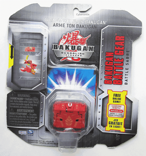 Bakugan BATTLE SABRE Battle Gear Red COPPER ATTRIBUTE Weapon 2010 Brawlers NEW