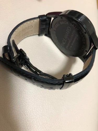 RARE! FACEAWARD Hello kitty Swarovski 50mm wristwatch Sanrio Black Free Shipping - Picture 2 of 5