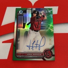 2022 Topps Bowman 1st Chrome Jorge Barrosa /99 Green Refractor Auto #CPA-JBA