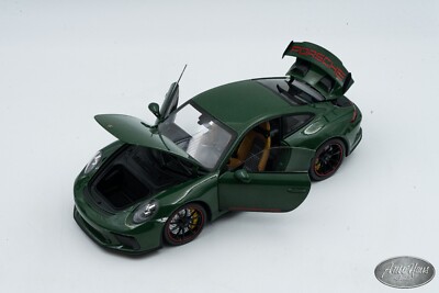 【開封美品】 ミニチャンプス 1/18 ポルシェ 911 GT3 (2017) 1/18 MINICHAMPS 2017 PORSCHE 911 GT3 Green 🤝ALSO OPEN FOR TRADES