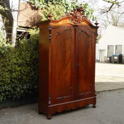 Jugendstil Schrank/Geschirrschrank/Aktenschrank/Mahagoni furniert