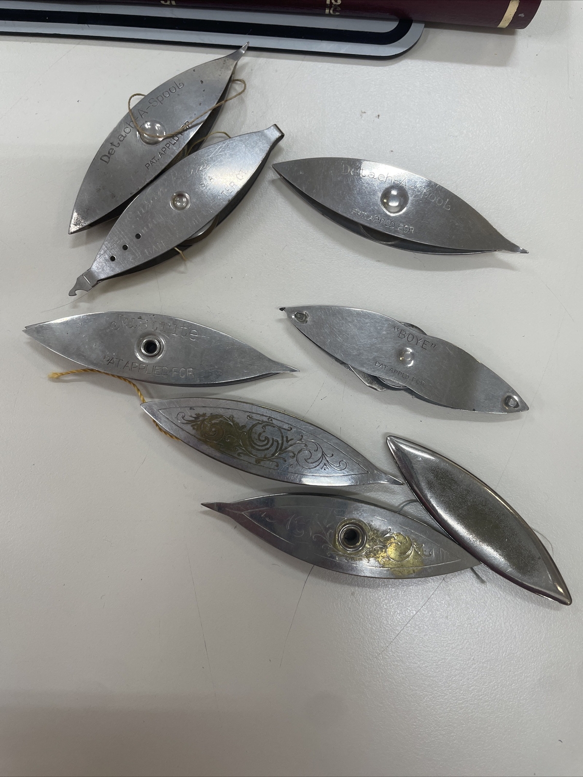 Lot of 8 Vintage Tatting Shuttles Metal Detatch Bates Boye eBay