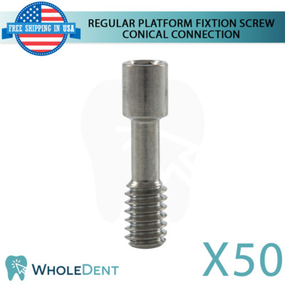 50x RP Conical Connection Titanium Fixation Screw Ø4.3mm Dental Prosthetic